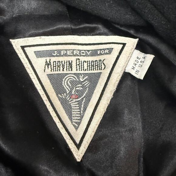 J Percy for Marvin Richards Coat Womens Cashmere Wool Black Full Sz 8 Made USA - Picture 6 of 10